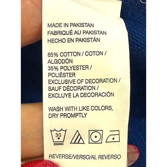 Izod Saltwater Mens Shirt L Blue Long Sleeve Pullover 1/4 Zip Mock Neck Relaxed - Picture 9 of 11